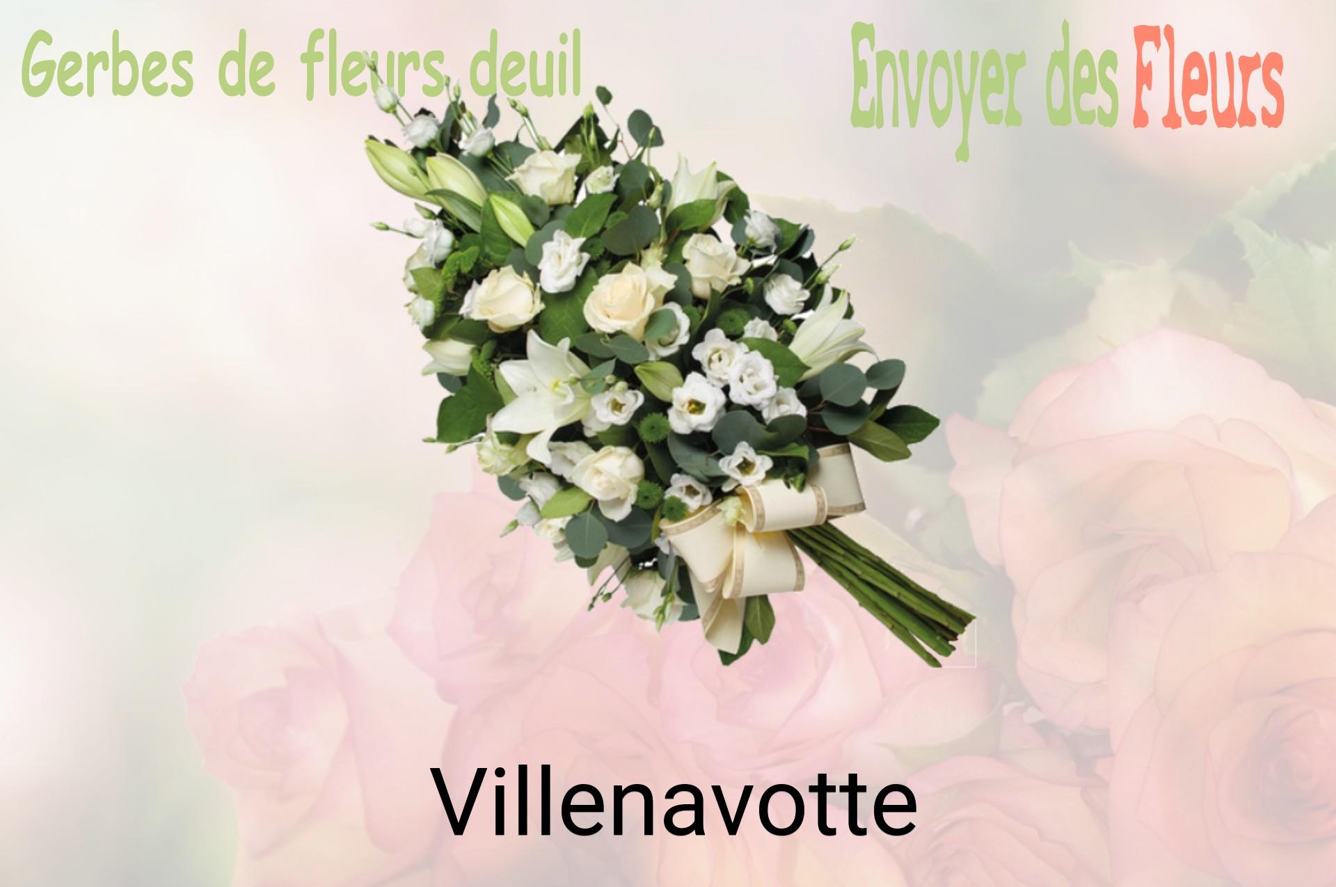 Gerbe de fleurs de deuil livrée à Villenavotte